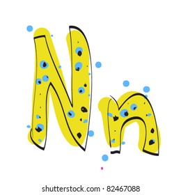 Letter N from candy alphabet. Vector illustration