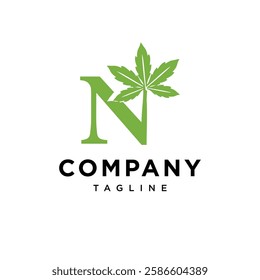 Letter N Cannabis Logo Icon Vector