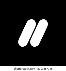letter N capsule logo with simple concept