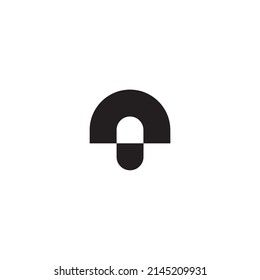 Letter n capsule simple symbol logo vector