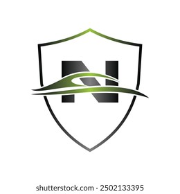 Letter N Car Auto Shield Modern Simplicity Icon Business Creative Logo