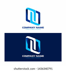 Letter N Chain Infinity Eight Logo Design