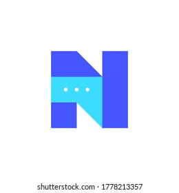 Icono de la comunicación de chat de carta N