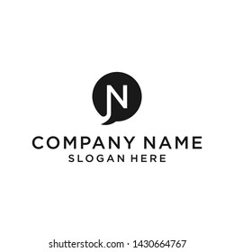 letter n chat logo design vector illustration template