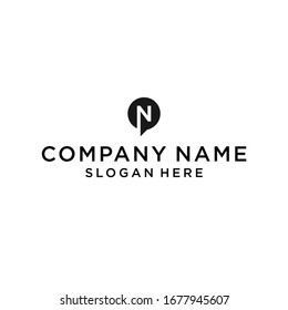 letter n with chat logo design vector illustration template
