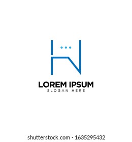 Letter N Chat Logo Template Vector Design Message Icon