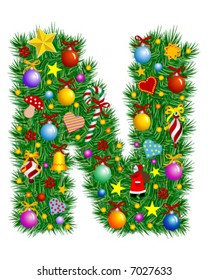 Letter N - Christmas decoration - Alphabet