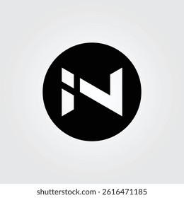 Letter N Circle 3 vector icon illustration