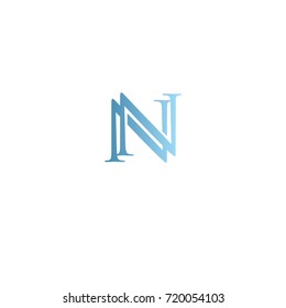 Letter N with circle color element logo Design