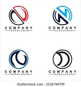 Letter N circle Concept Logo Vector Design Template