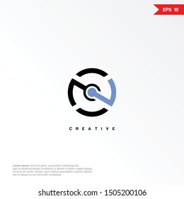 Letter N circle connect logo and icon, vector template.
