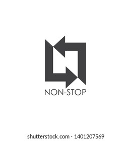 letter n circle geometric arrow square logo vector