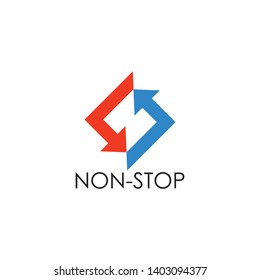letter n circle geometric arrow square logo vector