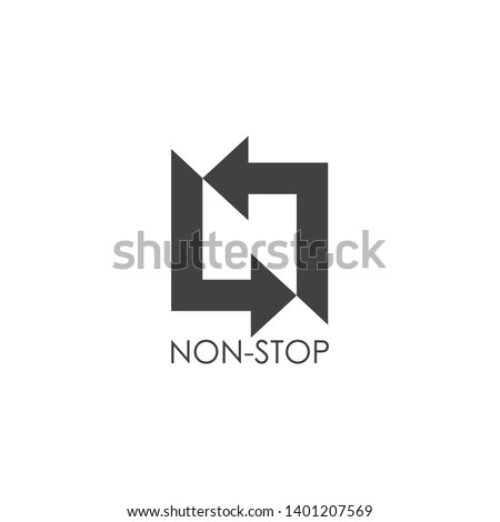 letter n circle geometric arrow square logo vector