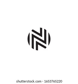 Letter N circle icon logo design concept.