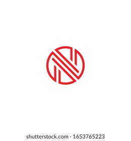 Letter N circle icon logo design concept.