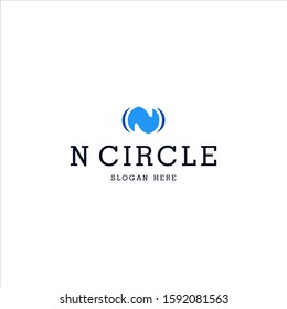 Letter N with Circle Logo. Letter N Custom Mark Vector Logo. Modern and Clean Design Logo Inspiration