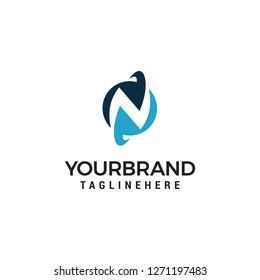 Letter N circle Logo Design Template