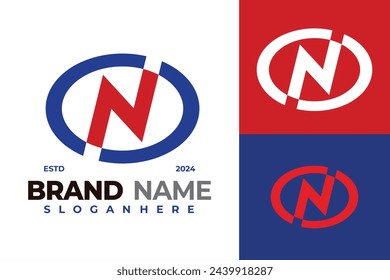Letter N Circle Logo design vector symbol icon illustration