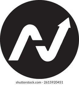 letter n circle logo design vector illustration
