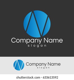Letter N circle Logo Design template