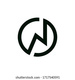 letter N circle logo symbol template