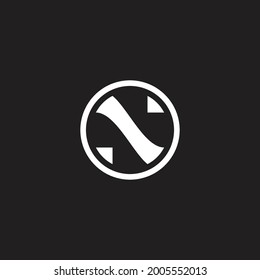 letra n círculo triángulo simple forma geométrica logotipo vector