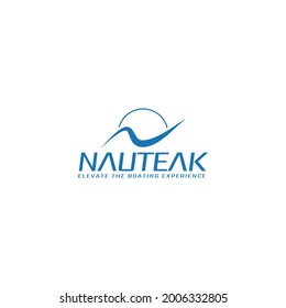 letter n with circle and wave sign symbol logo design