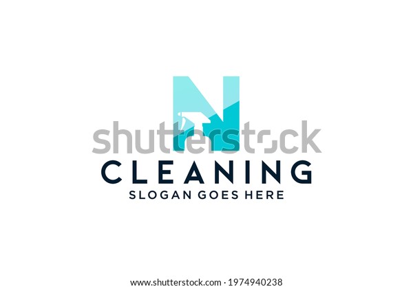 Letter N for cleaning clean service\
Maintenance for car detailing, homes logo icon\
vector.