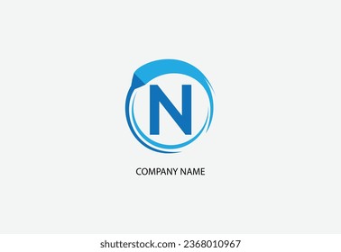 Letter N cleaning service logo design template