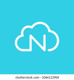 Letter N cloud logo icon design template elements