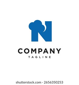 Letra N Vector de icono de logotipo de nube