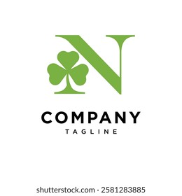 Letter N Clover Leaf Logo Icon Vector