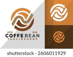 Letter N Coffe Bean Logo Icon Vector Design Illustration