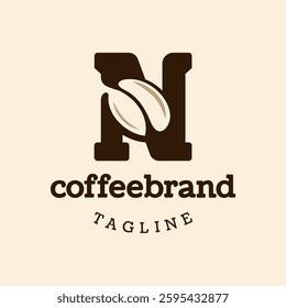 Letter N Coffee Bean Logo Design