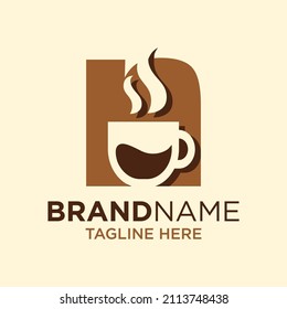 Letter N Coffee Cup, Tea, Chocolate, Logo Design Template Inspiration, Vector Illustration.