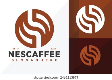 Letter N Coffee  logo design vector symbol icon illustration