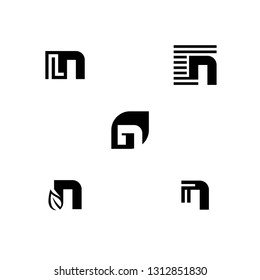 Letter N Collection Set Idea Abstract Monogram Creative Business Modern Logo