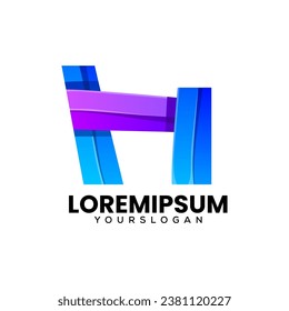 letter n colorful abstract icon logo design 