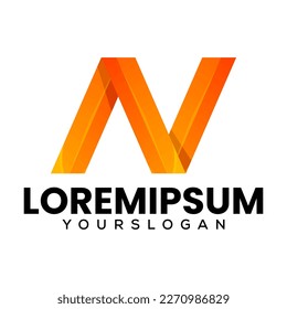 letter n colorful gradient logo design 