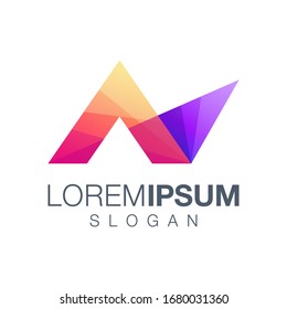 letter N colorful logo design