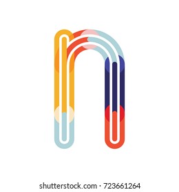 Letter N Colorful Poly Overlay Logo Design Template Element. Vector illustration.