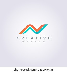 Letter N Compass Vector Illustration Design Clipart Symbol Logo Template.
