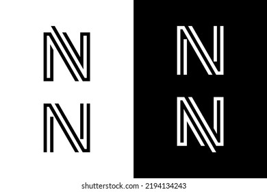 Letter N concept black and white. Very suitable for symbol, logo, company name, brand name, personal name, icon and many more.