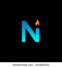 Letra N Concepto Hielo Y Fuego