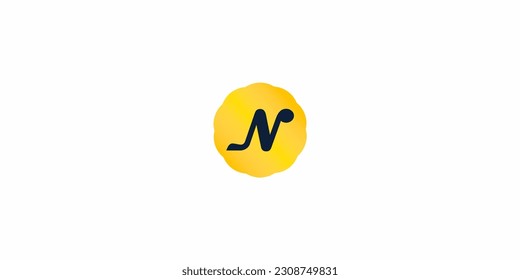 
Letter N concept inside petal stamp or sign, typography logo concept, monogram logo and initials letter logo, modern and simple
