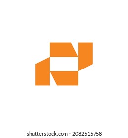 Carta N Construcción Plantilla de logotipo geométrico negrita - Ilustración vectorial