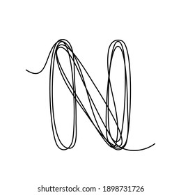 Letter N Continuous Thin Line Vector Stock Vector (Royalty Free ...