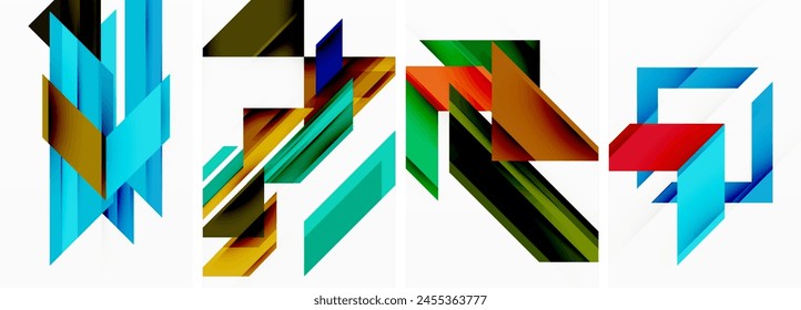 The letter n is created using colorful triangles, showcasing geometric art and symmetry. The font design incorporates a pattern of triangles forming a sleek logo with sharp angles and clean lines