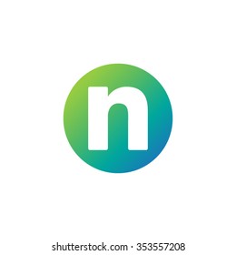 letter n creative circle icon logo blue green